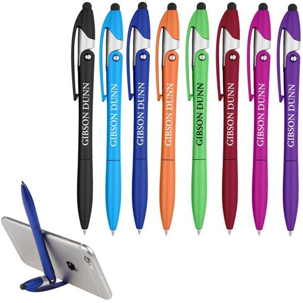 SH942 Sleek Write Yoga Stylus Pen And Phone Stand With Custom Imprint